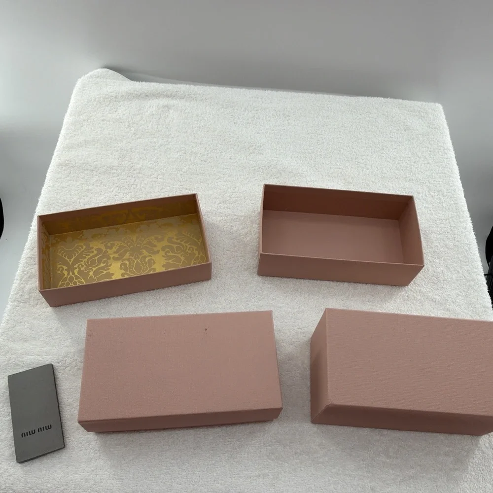 Set Of 2 Authenic Miu Miu Small Empty Gift Storage Box Measures 7